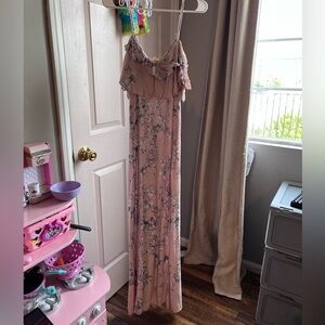 Long Spaghetti Strap Floral Dress
